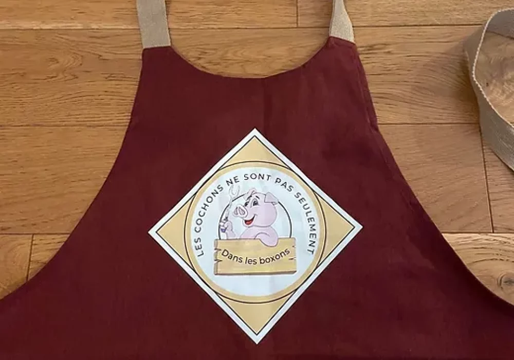 Tablier écoresponsable « Les cochons ne sont pas seulement dans les boxons